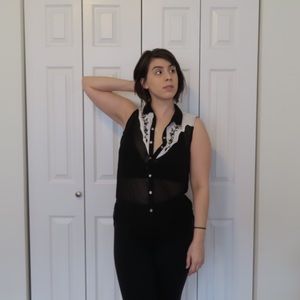 Sheer western style top